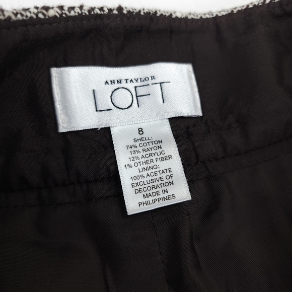 Loft Brown Wool Blend Skirt Sz 8 - Picture 5 of 9
